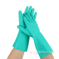 Direct geëxporteerde ingekrachtige voering groen herbruikbare chemische resistente nitrilhandschoenen 33/45/60 cm